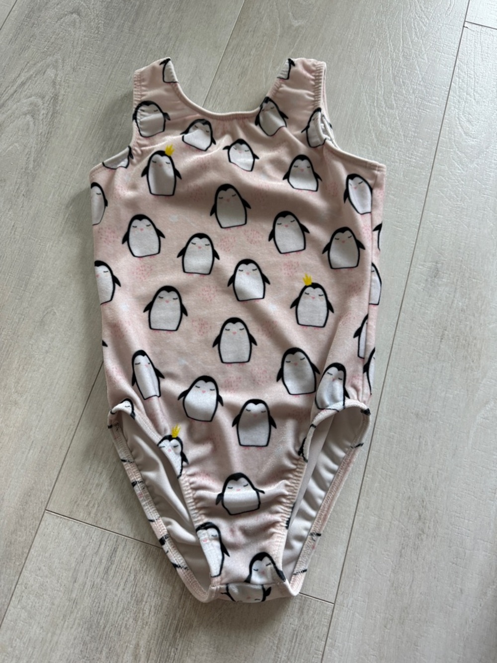 Destira soft penguin leotard  - Pink Penguin Print